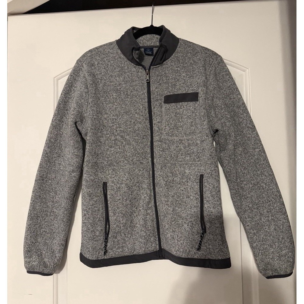 George Sherpa Fleece Jacket Men's Small Beige Full Zip Warm Casual